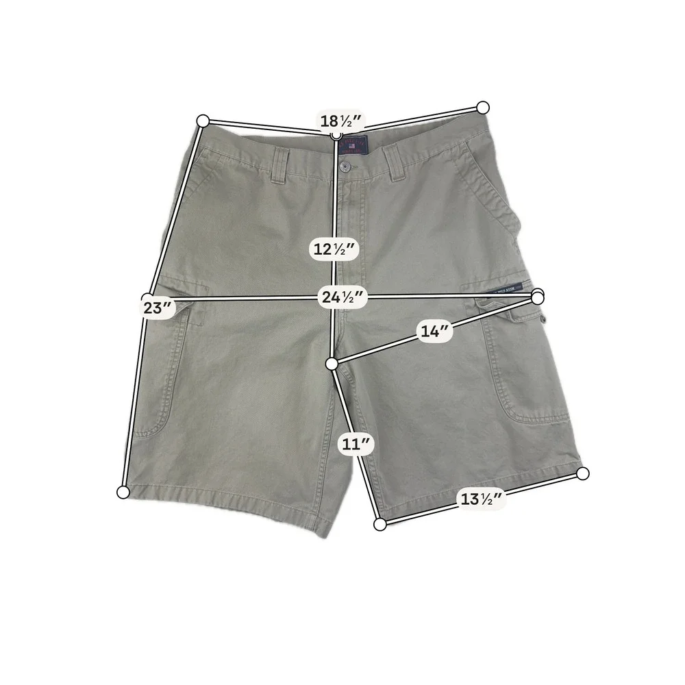 US‎ Polo Assn Cargo Shorts Mens 38 Tan Khaki Relaxed Fit Cotton Twill Utility